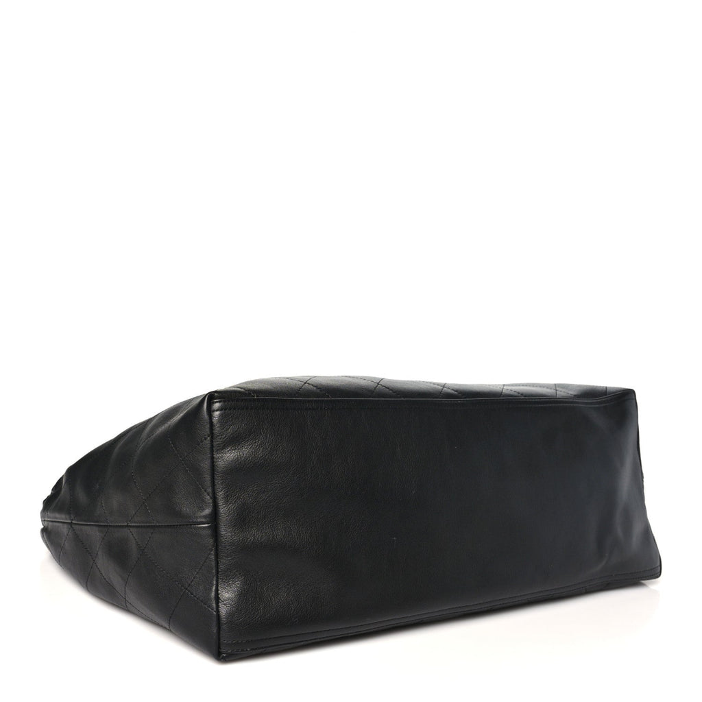 Lambskin Quilted Neo Cabas Shopping Tote Black
