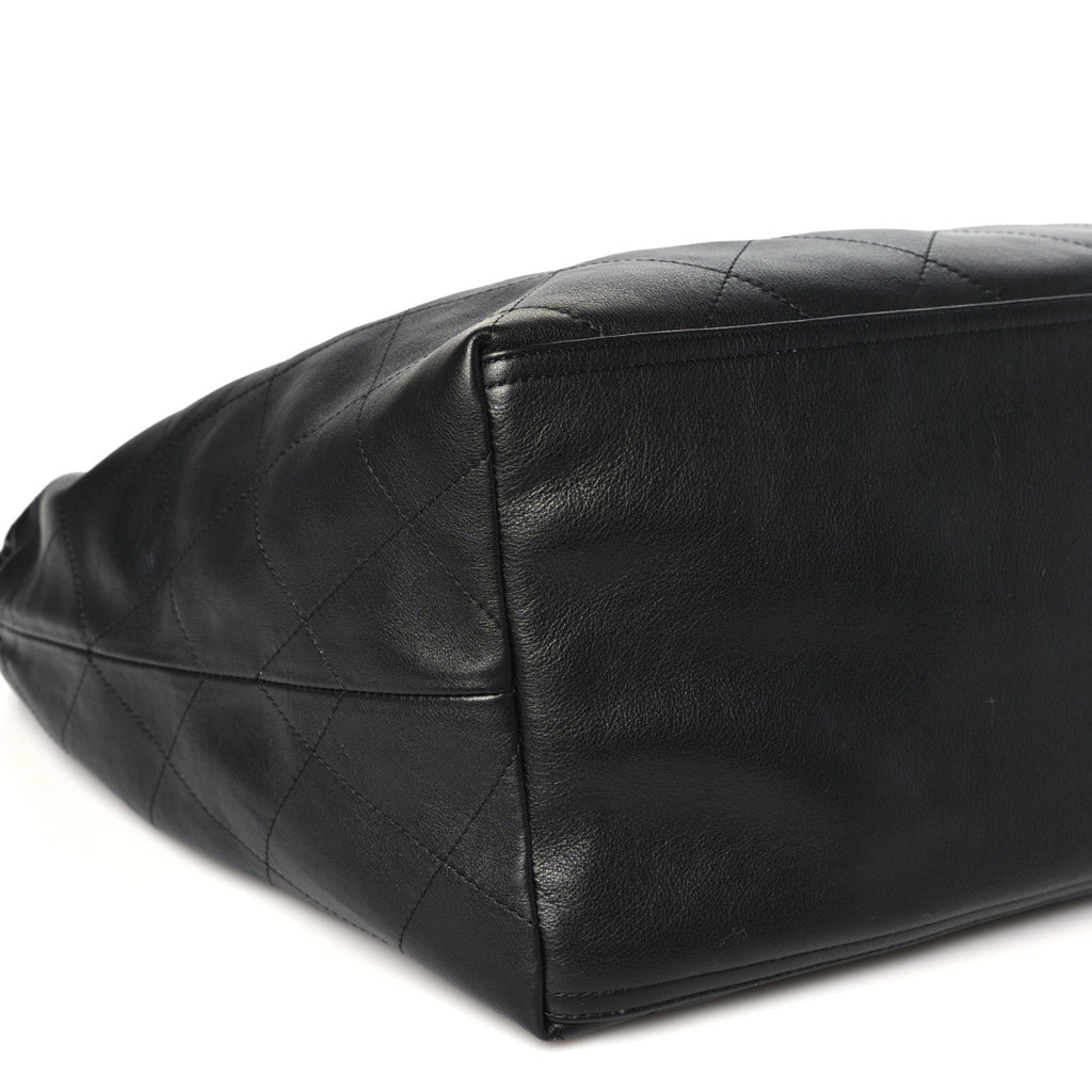 Lambskin Quilted Neo Cabas Shopping Tote Black