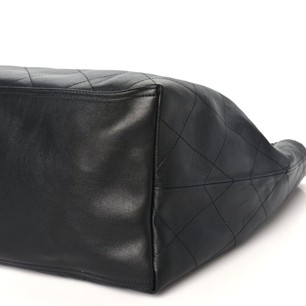 Lambskin Quilted Neo Cabas Shopping Tote Black