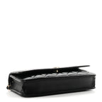 Lambskin Quilted Pearl CC Flap Clutch Black