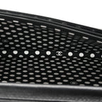 Lambskin Quilted Pearl CC Flap Clutch Black