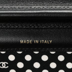 Lambskin Quilted Pearl CC Flap Clutch Black