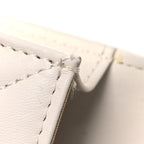 Lambskin Quilted Pearl Crush Clutch With Chain White