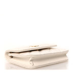 Lambskin Quilted Pearl Crush Clutch With Chain White