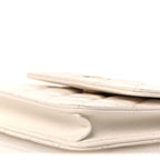 Lambskin Quilted Pearl Crush Clutch With Chain White