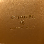 Lambskin Quilted Pearl Crush Mini Vanity Case With Chain Grey