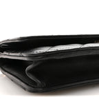 Lambskin Quilted Pearl Wallet On Chain WOC Black