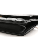 Lambskin Quilted Pearl Wallet On Chain WOC Black