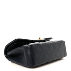 Lambskin Quilted Small Double Flap Navy