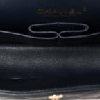 Lambskin Quilted Small Double Flap Navy
