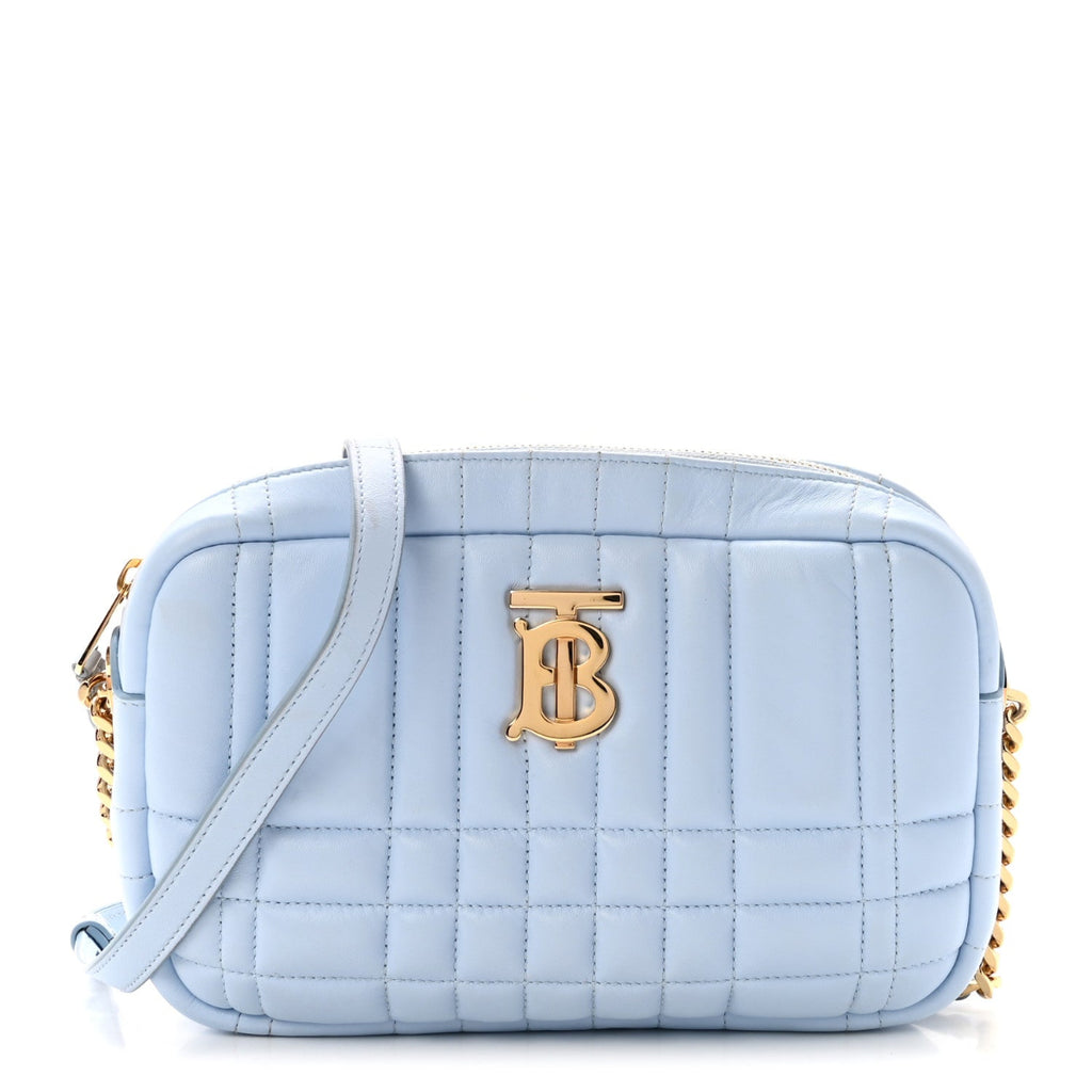 Lambskin Quilted Small Lola Camera Bag Pale Blue