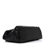 Lambskin Quilted Small Loulou Puffer Monogram Chain Satchel Black