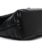 Lambskin Quilted Small Loulou Puffer Monogram Chain Satchel Black