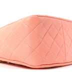 Lambskin Quilted Small Pearl Crush Hobo Coral