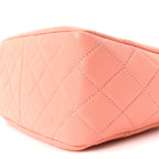 Lambskin Quilted Small Pearl Crush Hobo Coral