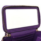 Lambskin Quilted Small Top Handle Vanity Case With Chain Purple
