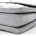 Lambskin Quilted Small Trendy CC Flap Dual Handle Bag Grey