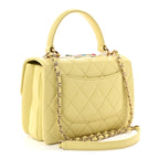 Lambskin Quilted Small Trendy CC Flap Dual Handle Bag Yellow