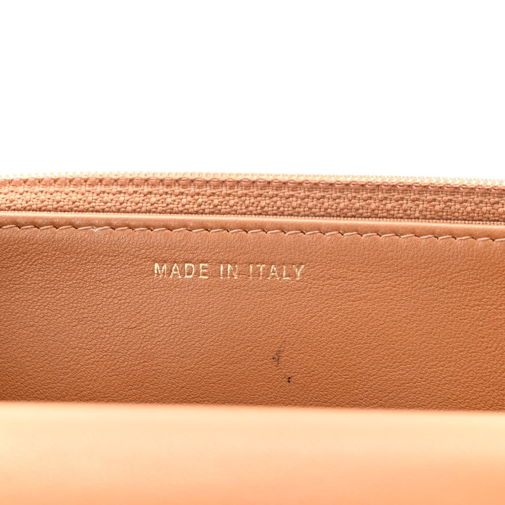 Lambskin Quilted Trendy CC Wallet On Chain WOC Beige