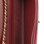 Lambskin Quilted Trendy CC Wallet On Chain WOC Burgundy