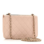 Lambskin Quilted Trendy CC Wallet On Chain WOC Light Beige