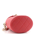 Lambskin Resin Elegant Chain Vanity Case Red