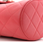 Lambskin Resin Elegant Chain Vanity Case Red