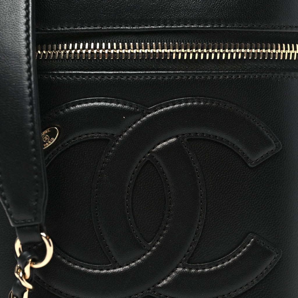 Lambskin Timeless Vanity Cosmetic Case Black