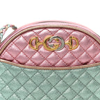 Laminated Nappa Trapuntata Mini Zumi Dome Shoulder Bag Rosa Lago Rame