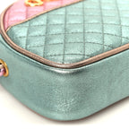 Laminated Nappa Trapuntata Mini Zumi Dome Shoulder Bag Rosa Lago Rame