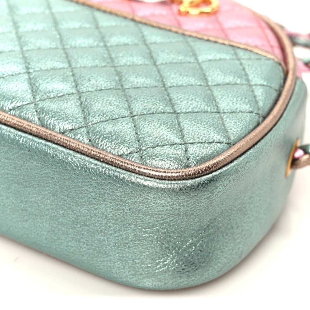 Laminated Nappa Trapuntata Mini Zumi Dome Shoulder Bag Rosa Lago Rame