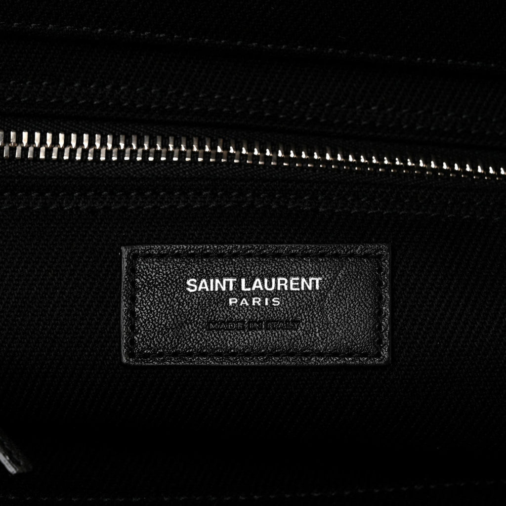 Linen Calfskin Rive Gauche Tote Black