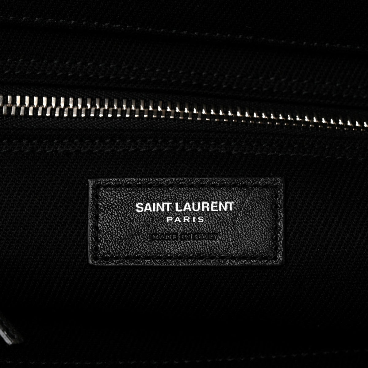 Linen Calfskin Rive Gauche Tote Black