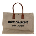 Linen Calfskin Rive Gauche Tote Brown