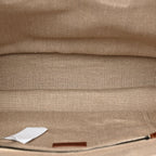 Linen Calfskin Rive Gauche Tote Brown