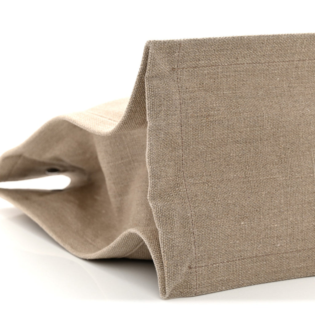 Linen Calfskin Rive Gauche Tote Brown