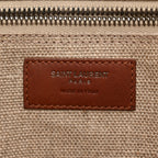Linen Calfskin Rive Gauche Tote Brown