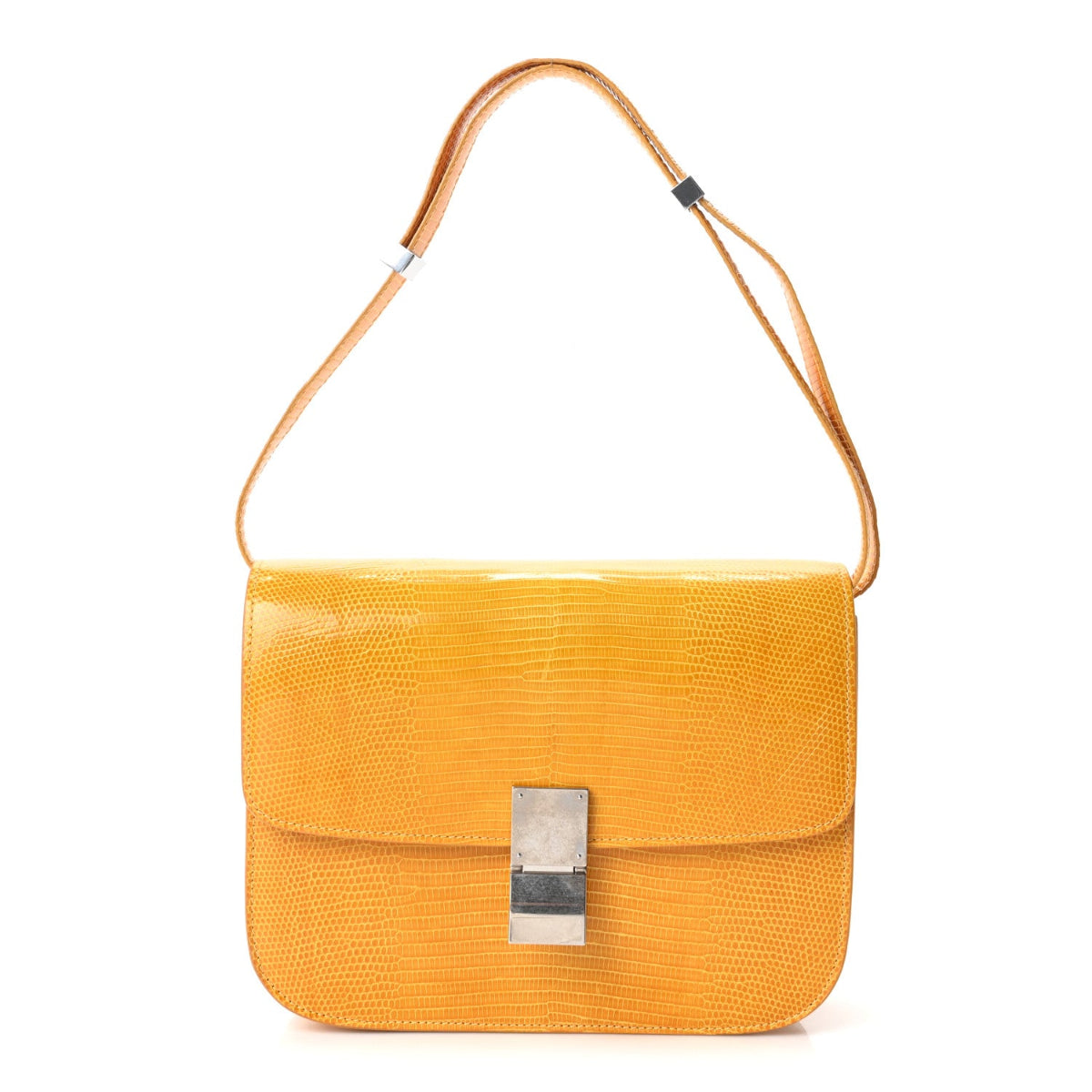 Lizard Medium Classic Box Flap Bag Imperial