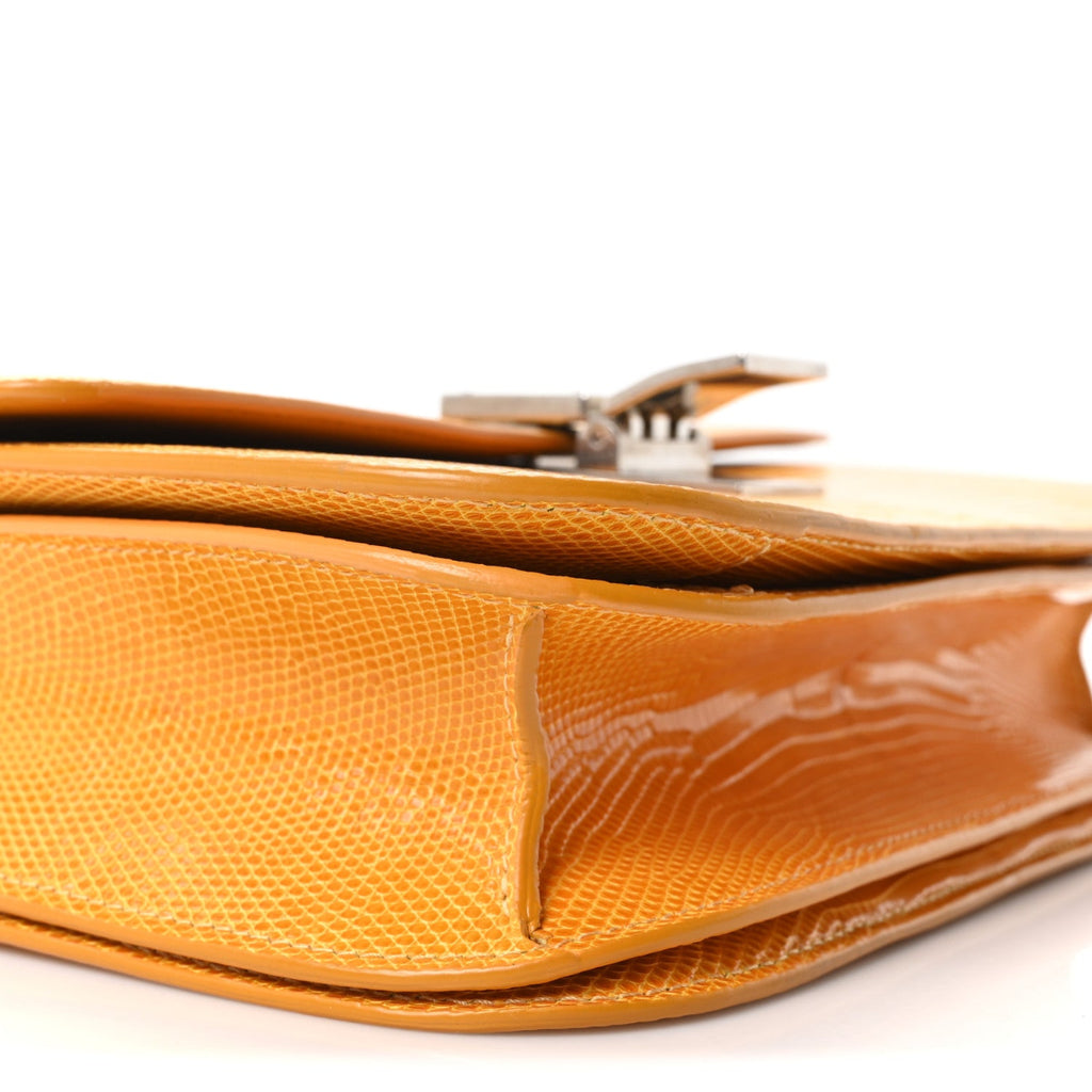 Lizard Medium Classic Box Flap Bag Imperial