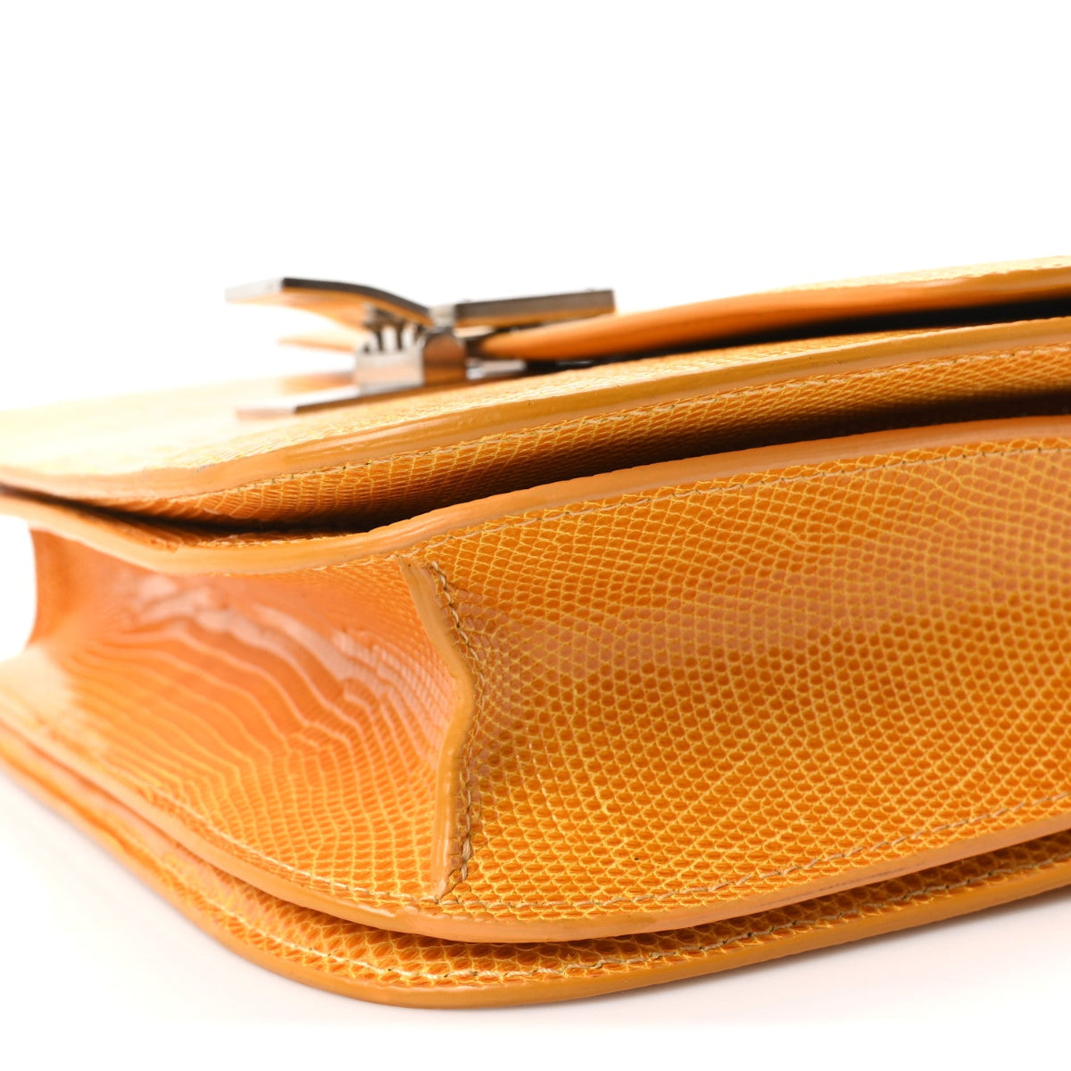 Lizard Medium Classic Box Flap Bag Imperial