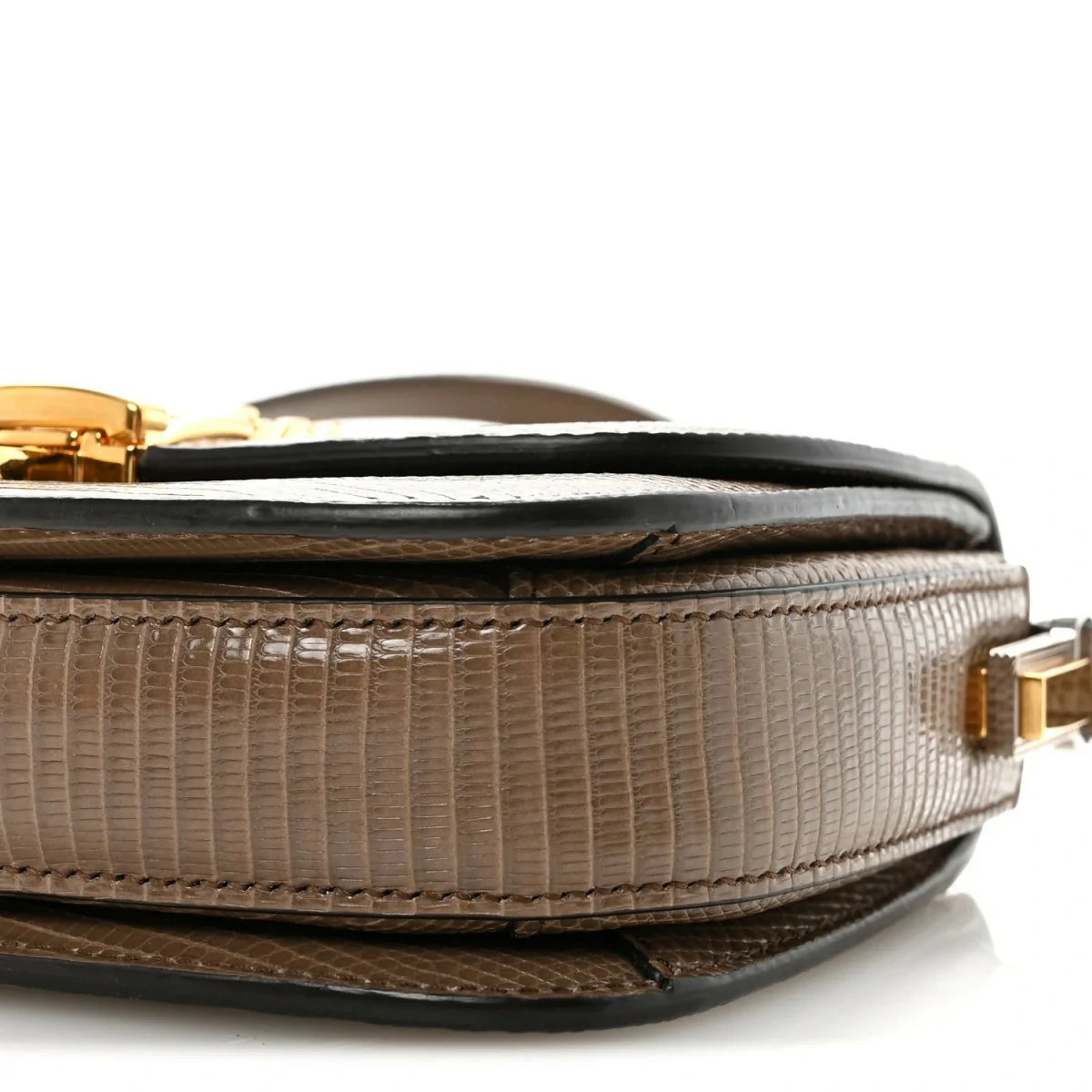 Lizard Mini Sylvie 1969 Messenger Bag Taupe