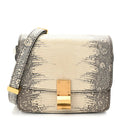 Lizard Small Classic Box Flap Bag Natural