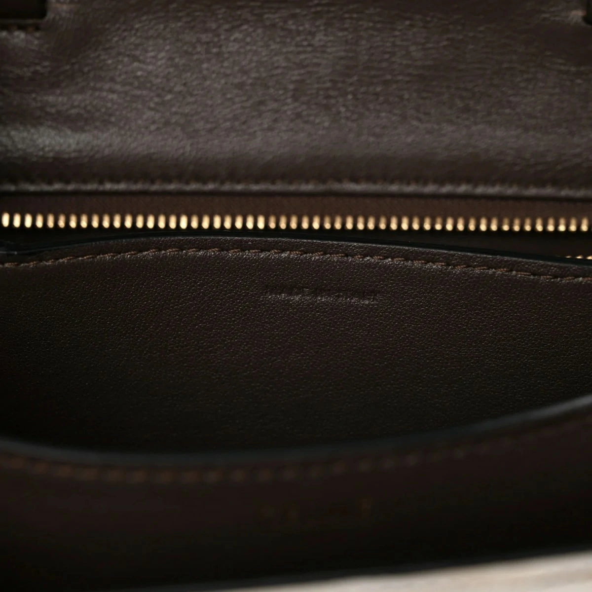 Lizard Small Classic Box Flap Bag Natural