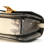 Lizard Small Classic Box Flap Bag Natural