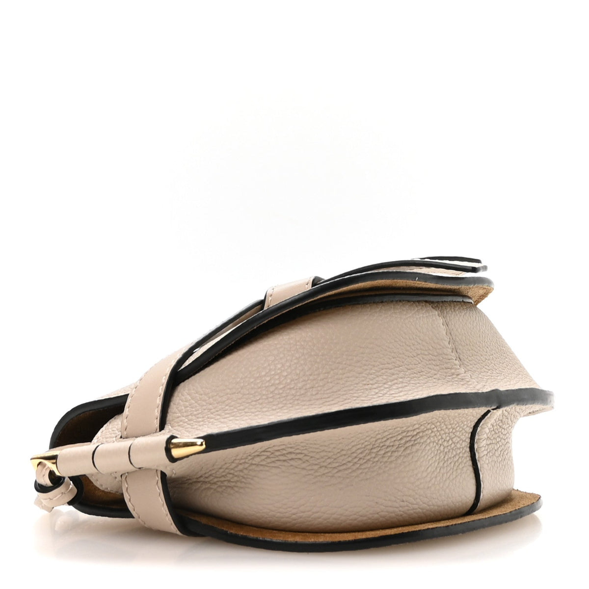 Grained Calfskin Mini Gate Crossbody Bag Light Oat