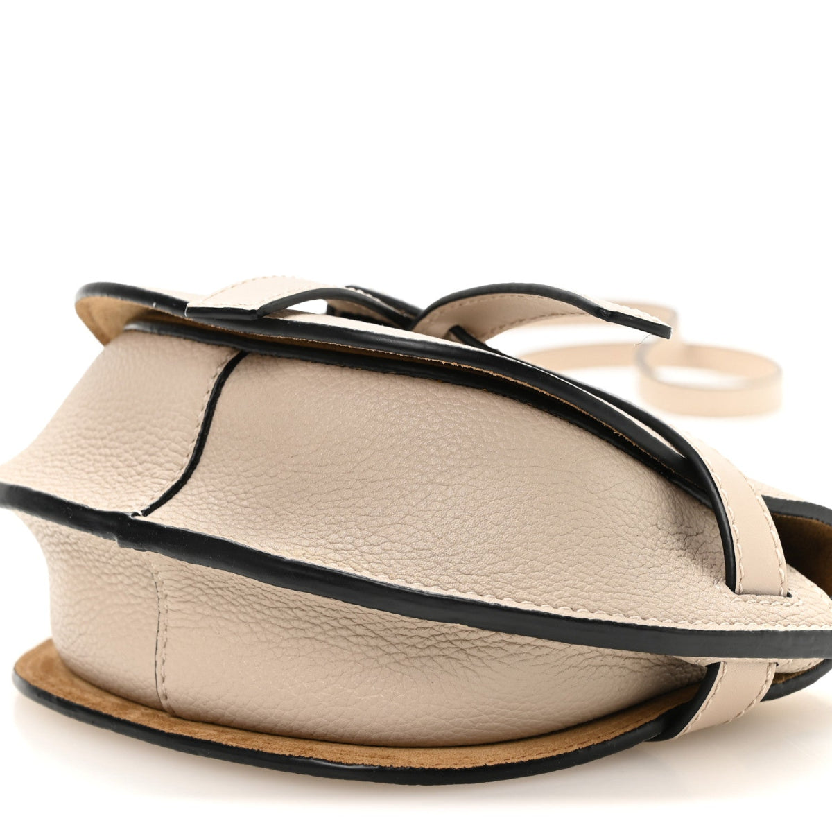 Grained Calfskin Mini Gate Crossbody Bag Light Oat