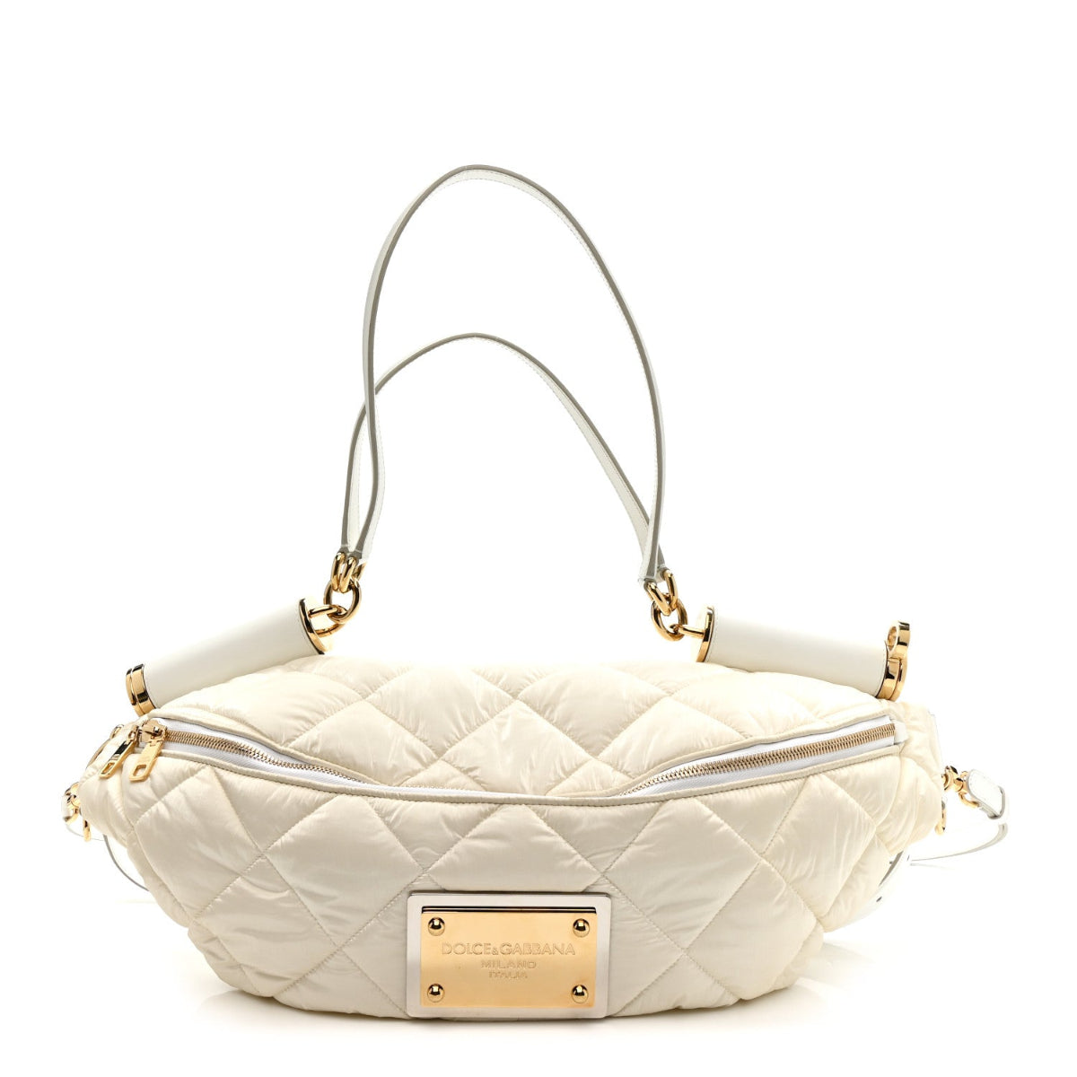Marsupio Nylon Quilted Piumino 2 Belt Bag White