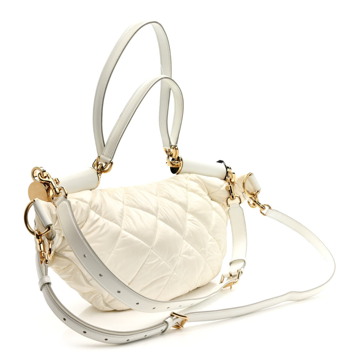 Marsupio Nylon Quilted Piumino 2 Belt Bag White