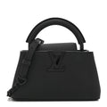 Matte Taurillon Capucines East West Mini All Black