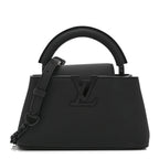 Matte Taurillon Capucines East West Mini All Black